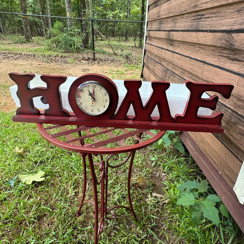 Red Liberty HOME Clock